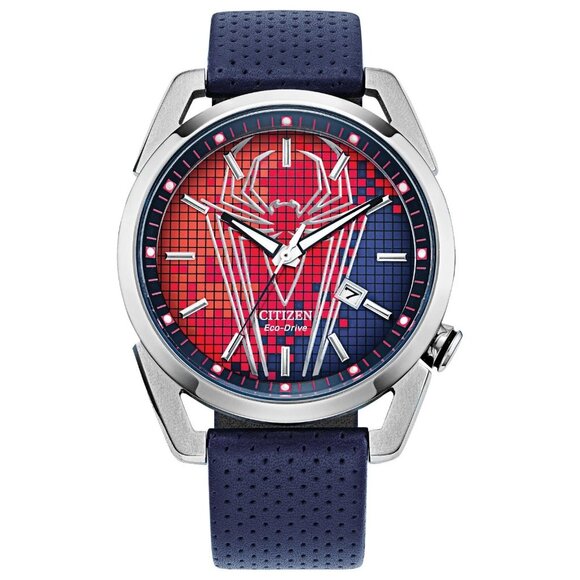 Citizen Men's Spider-Man Date Indicator Eco-Drive Blue Watch 42MM AW1680-03W - Picture 1 of 3